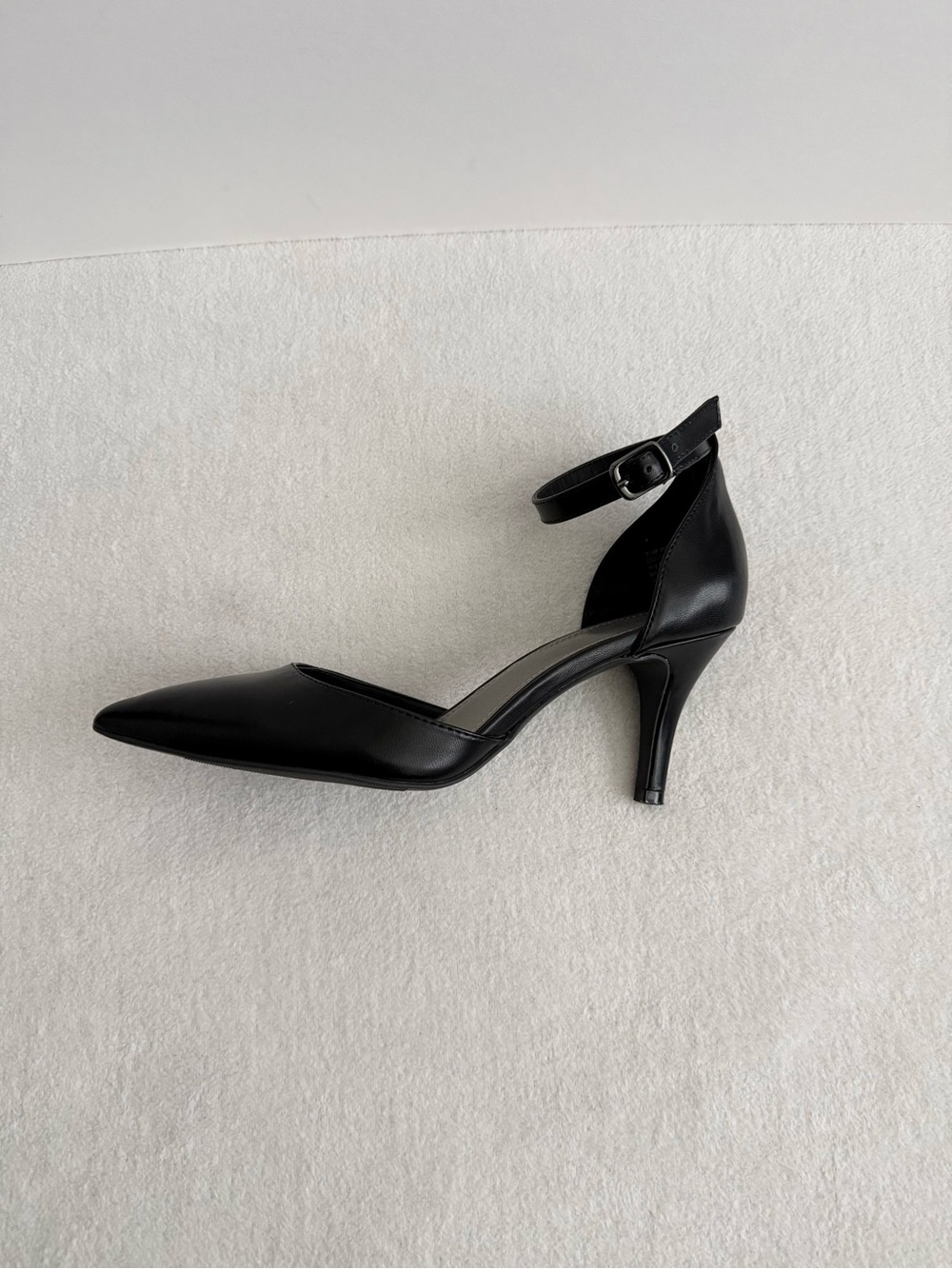 Black Pointed Toe Heels Women’s 8.5 Ankle Strap Office - Picture 5 of 9